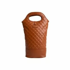 Tempa Quilted Insulated Double Wine Bag Brown