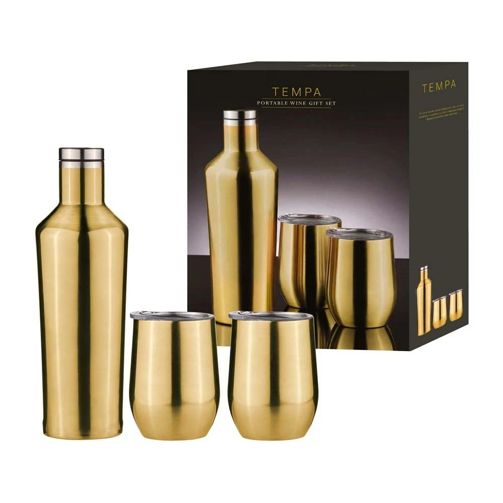 Tempa Aurora Portable Wine Gift Set Gold 2 Tempa Aurora Portable Wine Gift Set Gold - Image 2