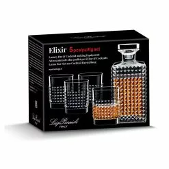 Luigi Bormioli Mixology Elixir 5 Piece Crystal Glass Whisky Set With Decanter & Glasses -Kitchen Appliances Sales Store MCH 6512469 4