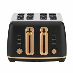 Morphy Richards Ascend Rose Gold 4 Slice Toaster Matte Black
