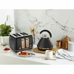 Morphy Richards Ascend Rose Gold 4 Slice Toaster Matte Black -Kitchen Appliances Sales Store MOR MRRGT4BLK 4