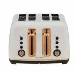 Morphy Richards Ascend Rose Gold 4 Slice Toaster Matte White