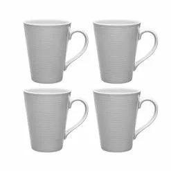 Noritake Grey On Grey Swirl Mug Set Of 4