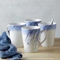 Noritake Hanabi 4 Piece Mug Set 355ml Blue & White 9 Noritake Hanabi 4 Piece Mug Set 355ml Blue & White -Kitchen Appliances Sales Store NOR G013484S 5