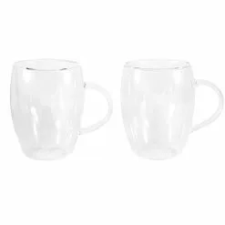 Baccarat Barista Cafe Double Wall Thermal Glass Mugs Set Of 2 300ml