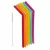 Joie Rainbow 6 Piece Silicone Smoothie Straw Set With Cleaning Brush