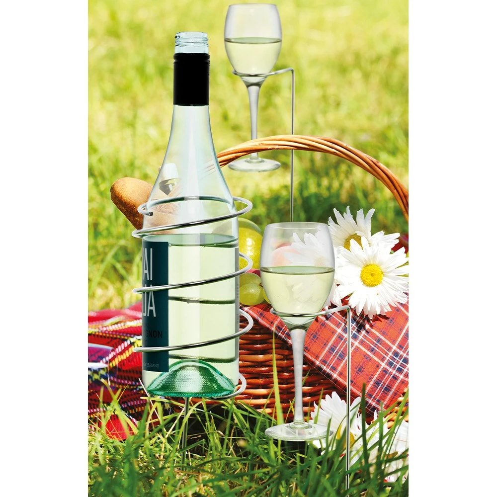 Alex Liddy Stainless Steel 3 Piece Picnic Wine Stakes Set 2 Alex Liddy Stainless Steel 3 Piece Picnic Wine Stakes Set - Image 2