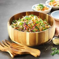 Alex Liddy Acacia Round Salad Bowl With Servers 30cm -Kitchen Appliances Sales Store PCP 1037583 3