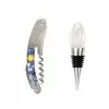 Marie Claire Jardin Champetre Wine Bottle Stopper And Corkscrew Set