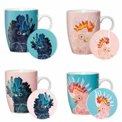 Alex Liddy Frankie B II Mug With Coaster Set Of 4 Assorted