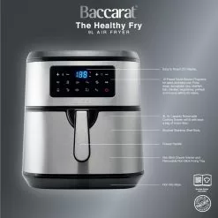 Baccarat The Healthy Fry 9L Air Fryer Stainless Steel 11 Baccarat The Healthy Fry 9L Air Fryer Stainless Steel -Kitchen Appliances Sales Store PCP 1039319 3