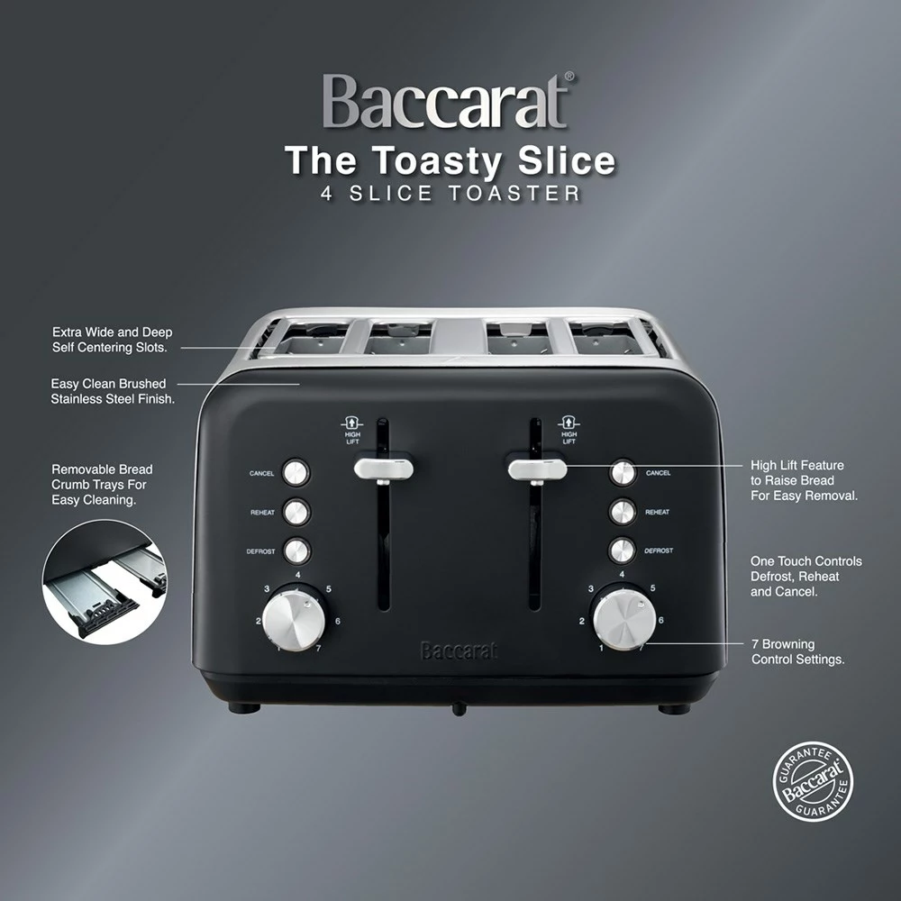 Baccarat The Toasty Slice 4 Slice Toaster Black 3 Baccarat The Toasty Slice 4 Slice Toaster Black - Image 3