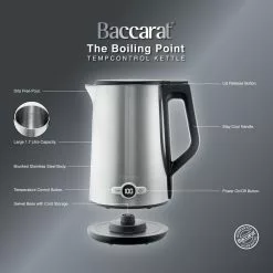Baccarat The Boiling Point Tempcontrol Kettle Stainless Steel 13 Baccarat The Boiling Point Tempcontrol Kettle Stainless Steel -Kitchen Appliances Sales Store PCP 1040779 10