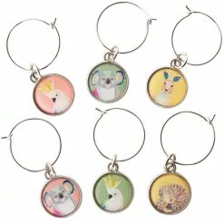 Alex Liddy Frankie B III Set Of 6 Wine Charms