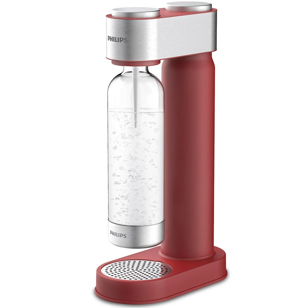 Philips GoZero Soda Maker With 1L Bottle Red 1 Philips GoZero Soda Maker With 1L Bottle Red