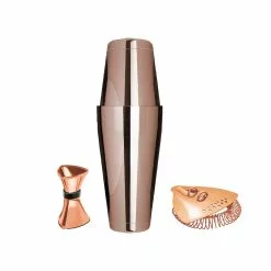 Uberbartools Bartender Classic 3 Piece Cocktail Set Copper
