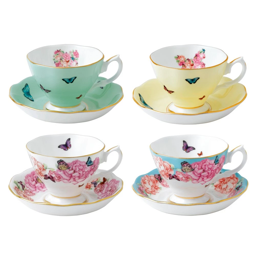 Miranda Kerr For Royal Albert Set Of 4 Teacups & Saucers 1 Miranda Kerr For Royal Albert Set Of 4 Teacups & Saucers